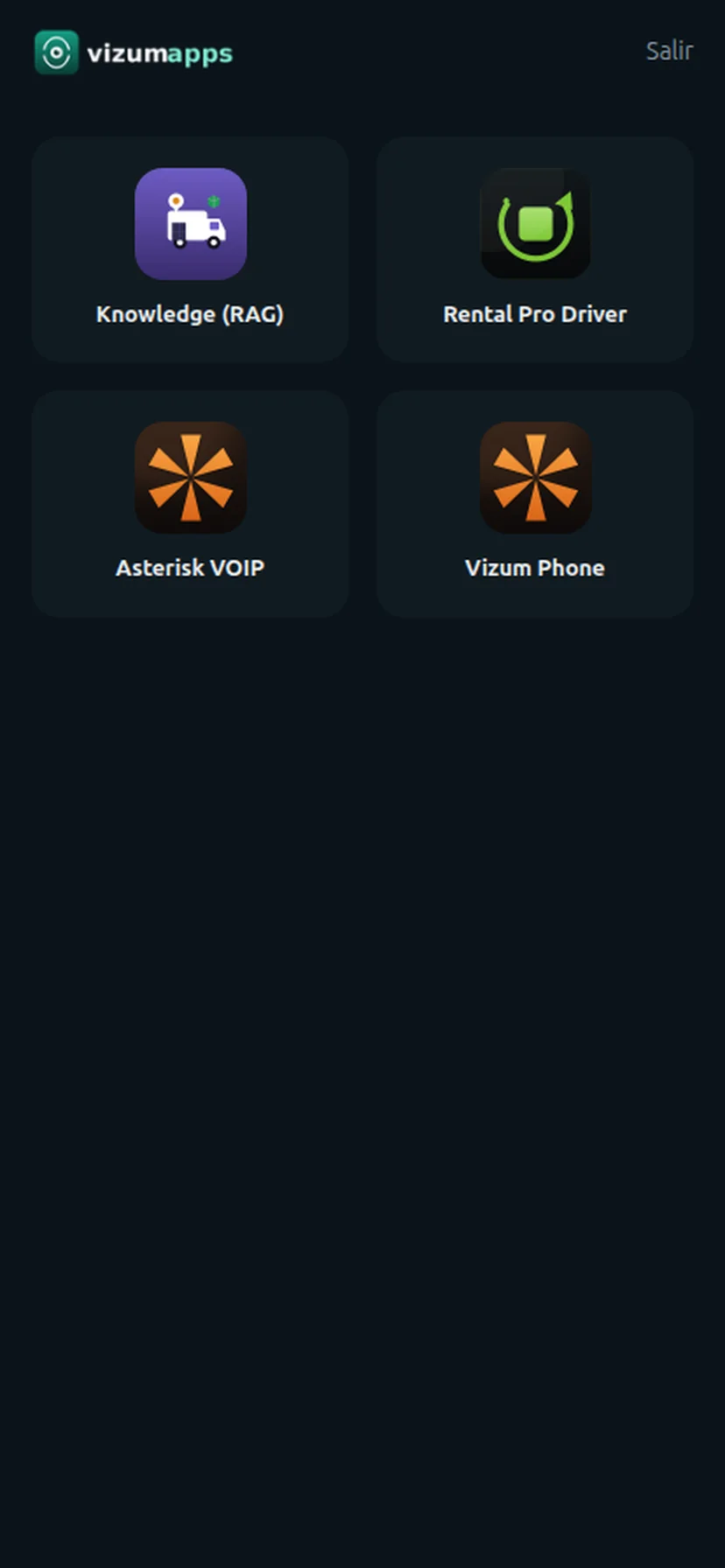 El lanzador de Vizum Solo: una cuadrícula sólo con las apps que esta persona puede abrir
